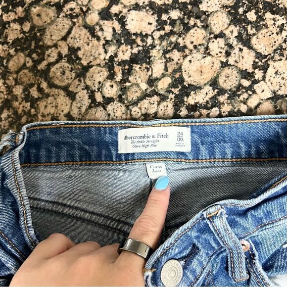 Abercrombie & Fitch The Ankle Straight Ultra High Rise Jeans Curve Size 24/00S - Picture 5 of 5